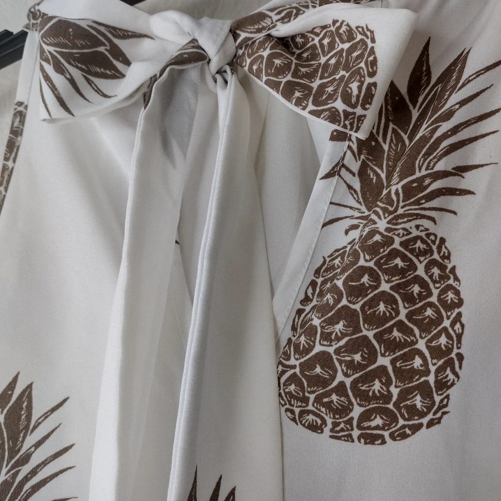 Women's summer pineapple print blouse - Picture 3 of 3